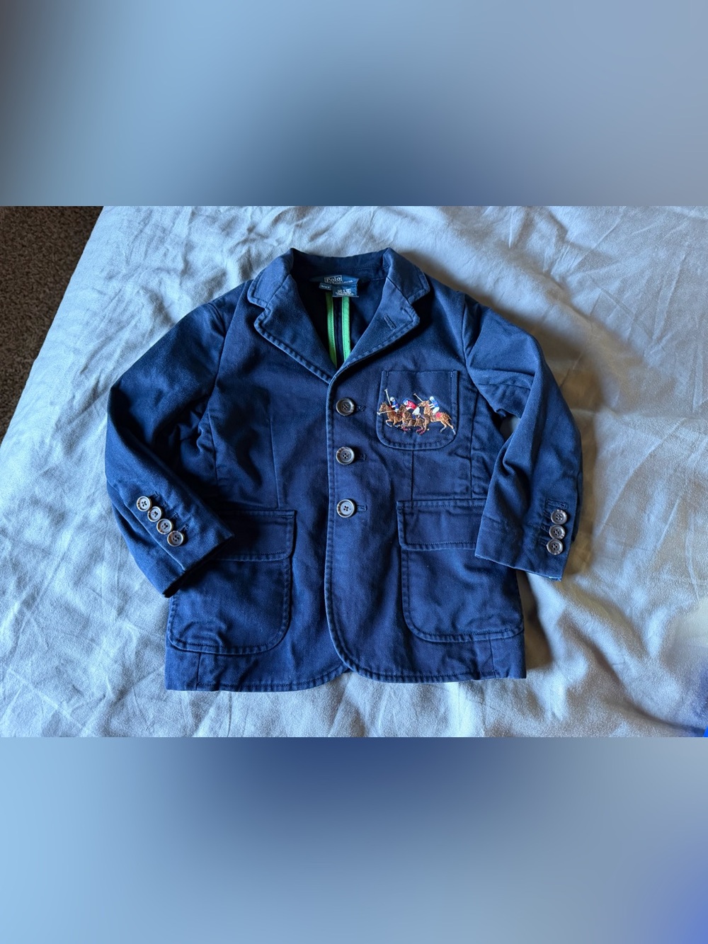 Polo by Ralph Lauren Navy Kids Polo Player Embroidered Blazer-Triple Pony Pocket